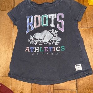 Roots Kids Tee - Charcoal with Multicolor Graphic